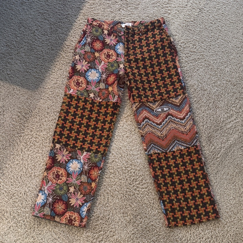 Multicolor Patchwork Men's Pants